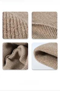 Macro display showing detailed vertical ribbed knit texture and soft wool material thickness