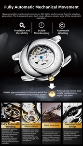 Macro view of automatic mechanical movement with gears and transparent steel back