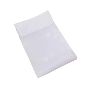White sheer JK knee-high socks with sweet heart pattern and ultra-thin mesh texture
