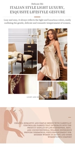 Detail of champagne silk slip dress featuring elegant golden floral embroidery