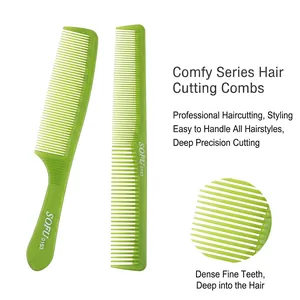 Professionelles hellgrünes Friseurkamm-Set mit feinen Zinken für präzises Styling