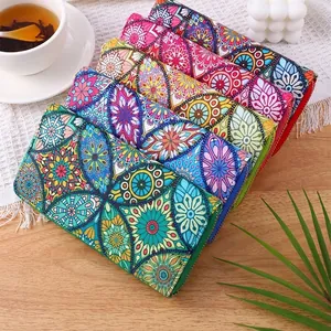 Mandala Print Long Zip Around Wallet For Women Bohemian Ethnic PU Leather Large Capacity Clutch Purse Card Holder