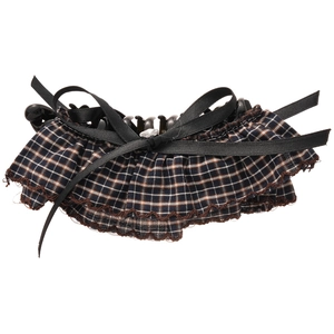 Elegant plaid bow hair claw clip with vintage dark blue pattern and black ribbon finish
