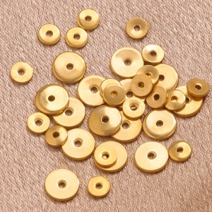 Polished PVD 18K gold plated stainless steel spacer beads in various sizes for DIY jewelry