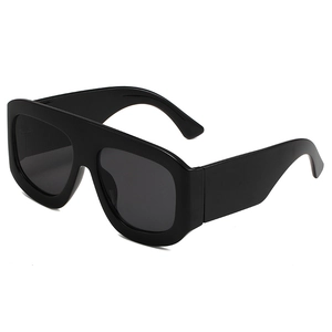 Classic oversized black square frame sunglasses shown from a 45-degree angle on white background