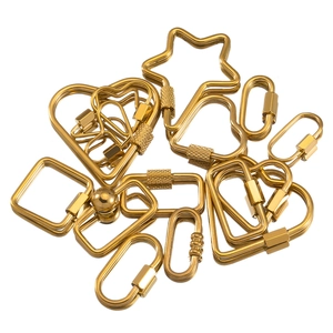 Gold plated stainless steel multi-shape heart and star DIY jewelry connectors set