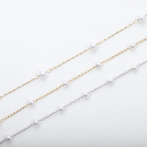 Bracelets chaîne en acier inoxydable doré 18k et argent avec perles pour création bijoux
