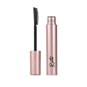 Waterproof mascara with curved brush head and elegant rose gold metallic tube by Roto