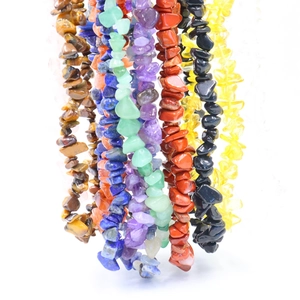 Detailed view of colorful irregular natural stone beads for DIY jewelry making