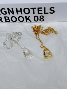 925 Sterling Silver Padlock Necklace Mother Of Artificial Pearl Pendant For Women Minimalist Luxury Niche Ins Style Elegant Jewelry