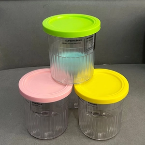 Three colorful storage pints for Ninja Creami NC500 NC501 with max fill markings