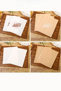Greaseproof kraft toast bags in four styles with 21x25cm size and 100pcs per pack