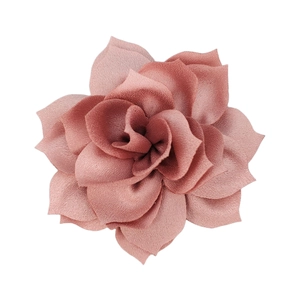 Detail of 8cm layered fabric lotus flower in dusty rose for DIY hair accessories