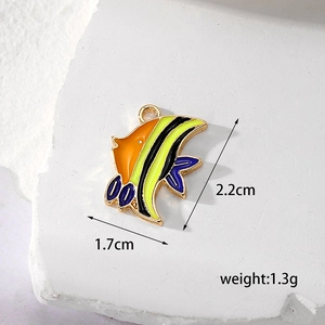 Colorful tropical fish alloy pendant 2.2x1.7cm for DIY jewelry making accessories