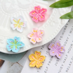 Resin Cherry Blossom Flower Charms Flatback Cabochons For DIY Jewelry Making Phone Case Hair Clip Decorations Floral