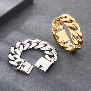 Polierte 316L Edelstahl-Panzerarmbänder in den Ausführungen Gold und Silber