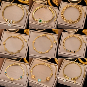 Elegant Stainless Steel Rhinestone Jewelry Collection For Women Vintage Heart Butterfly Evil Eye Pendant Earrings Necklace Bracelet