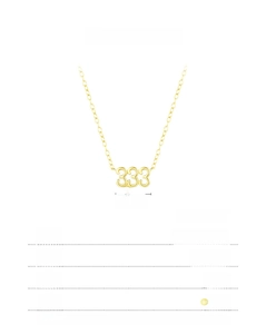 Detailed specs of the gold 925 sterling silver 333 number necklace with dimensions