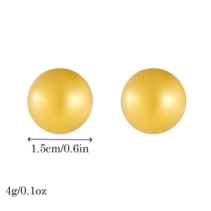 Polished gold plated stainless steel ball stud earrings with 1.5cm diameter size and 4g weight