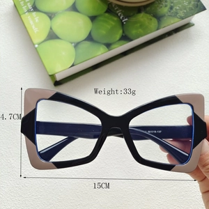 Cat-eye blue light blocking glasses dimensions: 15cm width, 4.7cm height and 33g weight