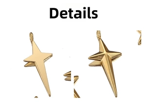 Détail d'un pendentif étoile en or 18 carats avec finitions polies et mates