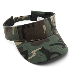 Visiera parasole mimetica unisex in tela traspirante con cinturino posteriore regolabile