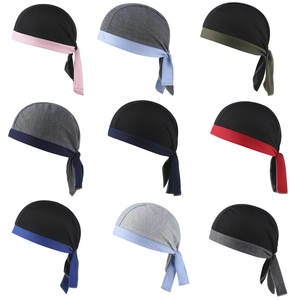 Durag Chapeau De Pirate Polyester Bloc De Couleur Respirant Réglable Longue Queue Bonnet De Cyclisme Pour Hommes Et Femmes
