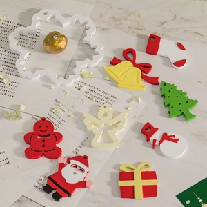 Siliconen malset voor Kerstmis met kerstman en kerstboom voor doe-het-zelf decoraties