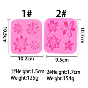 Pink silicone flower mold for sunflower and daisy clay fondant DIY crafts decoration