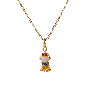 Detailansicht der Prinzessin-Halskette mit bunten Zirkonia auf Goldkette