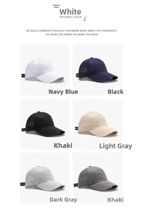 Cappellini da baseball in rete nei colori bianco, blu navy, nero, kaki, grigio e antracite
