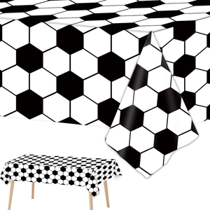 Disposable Plastic Soccer Football Theme Party Tablecloth Waterproof Rectangular Sports Birthday Celebration Cover