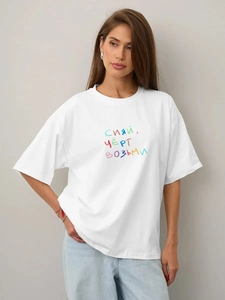 Γυναικείο T-Shirt Καθαρό Βαμβάκι Κοντό Μανίκι Ρωσικά Γράμματα Casual Χαλαρή Εφαρμογή Στρογγυλή Λαιμόκοψη Streetwear