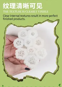 Close-up of a 9-cavity silicone mold for handmade succulent candles and plaster crafts
