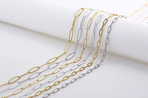 Detailed comparison of various gold and silver titanium steel link chains for jewelry making