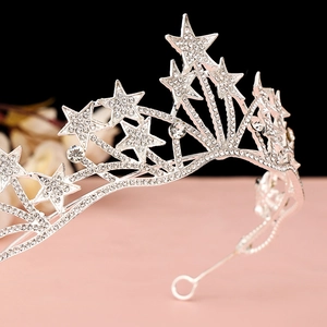 Detailed close-up showing the silver star crown with shimmering inlaid rhinestones