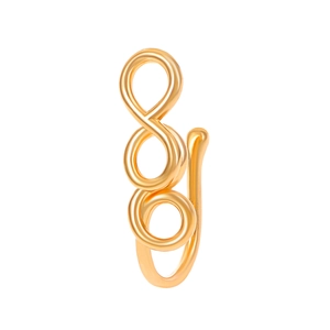 Minimalist gold U-shaped double hoop faux nose ring in geometric non-pierced infinity design