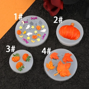 Silicone Molds Pumpkin Maple Leaf Halloween Theme For Fondant Chocolate Soap Baking Decorations
