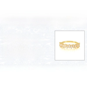 Detailed size chart of 925 sterling silver luxury ring with cubic zirconia baguette stones