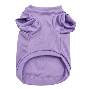 Detail view of light purple pet vest showing soft cotton texture and knit fabric quality