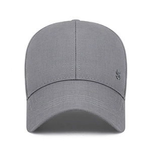 Classic dark grey men's baseball cap with metal R logo and curved brim for outdoor sun protection
