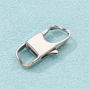 Boucle carrée en acier inoxydable argenté poli pour bijoux et colliers DIY
