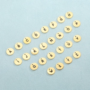 Stainless Steel Alphabet Letter Charms Beads For DIY Jewelry Making Necklaces Bracelets A-Z Initial Pendants Accessories