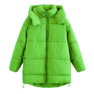 Damen Steppjacke Mit Kapuze Winddicht Warm Wintermantel Einfarbig Oberbekleidung Mit Baumwollpolsterung