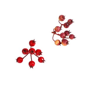 Artificial red berries for Christmas tree decoration featuring glossy finish and realistic detail