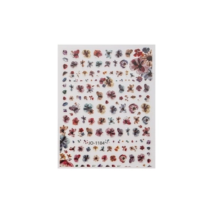 Vintage floral nail art stickers JO-1184 featuring colorful ultra-thin daisy patterns
