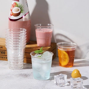 Thickened transparent plastic cups with diamond texture for party drinks and tastings