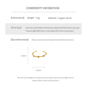 Specifiche dettagliate del bracciale a fiore placcato oro 18k in rame e zirconi