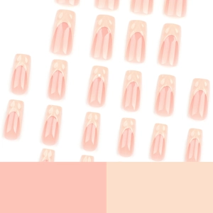 French pale yellow 3d square press-on nails set with long square glossy finish