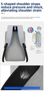 Detailed view of breathable S-shaped shoulder straps with honeycomb mesh for comfort